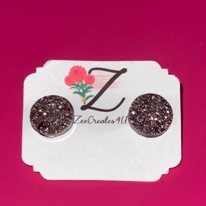 Gunmetal Resin Druzy Stud